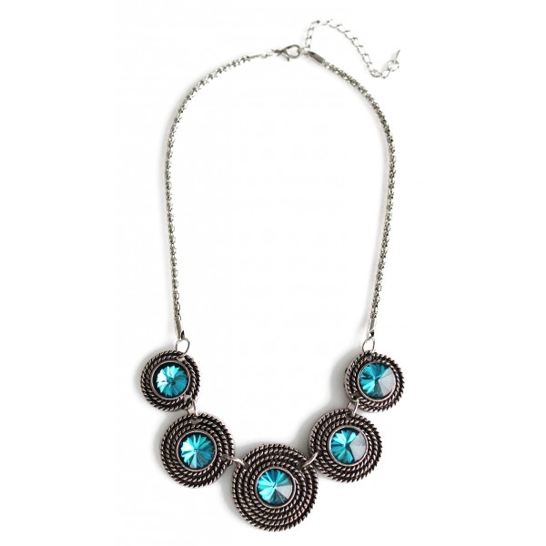 Garbo Sapphire Multi Circles Necklace